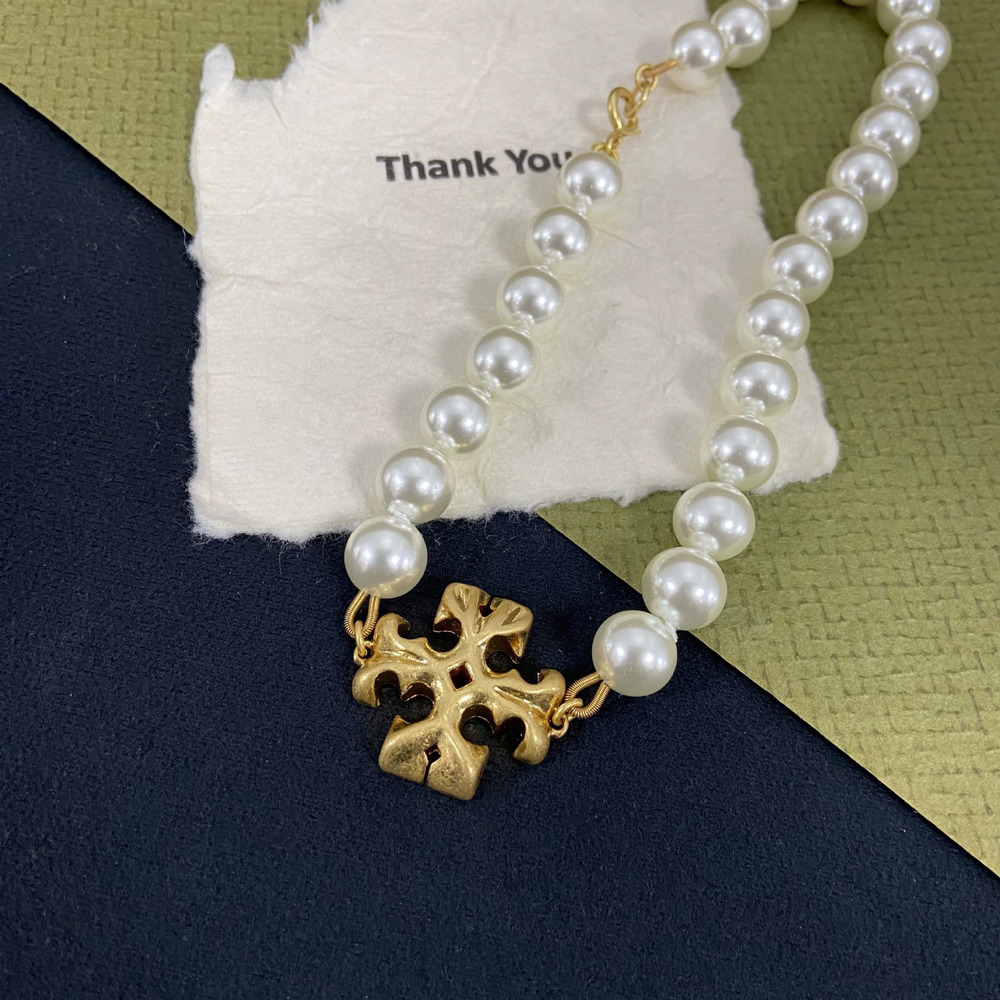 Tory Burch Pearl Alphabet Necklace